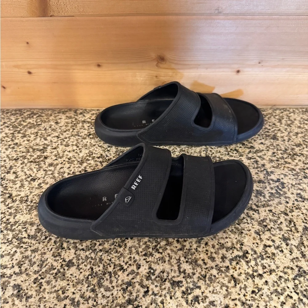 Reef Black PVC Free Slides Sandals Slip On M7‎ Made With Sugarcalle